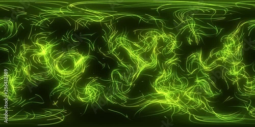 360 degree curly and harmonically moving particle trails