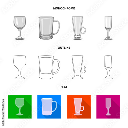 Vector illustration of form and celebration icon. Collection of form and volume vector icon for stock.