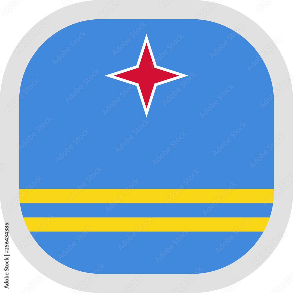 Icon square shape with Flag on white background Icon square shape with Flag on white background