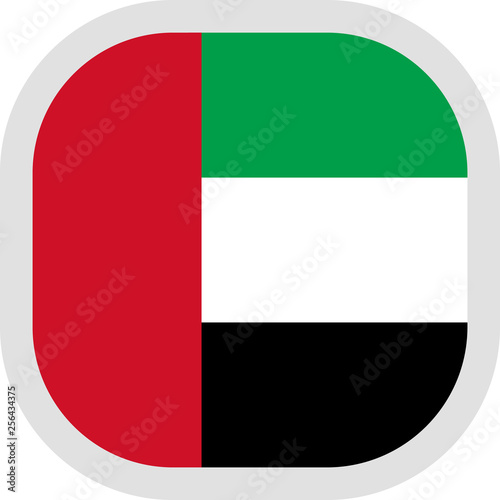 Icon square shape with Flag on white background