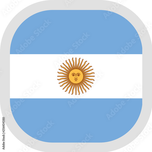 Icon square shape with Flag on white background