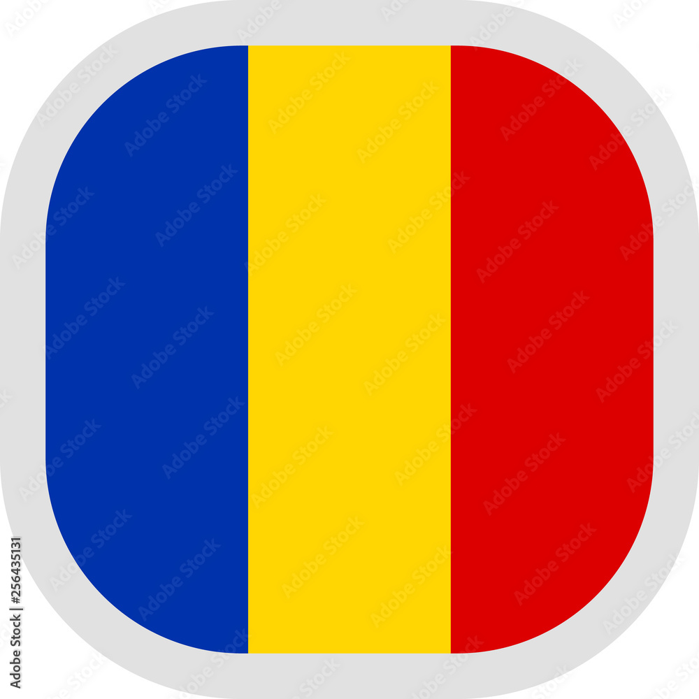 Fototapeta premium Icon square shape with Flag on white background