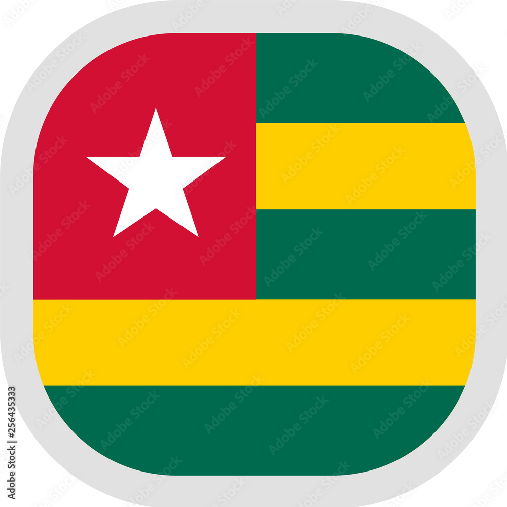 Fototapeta premium Icon square shape with Flag on white background