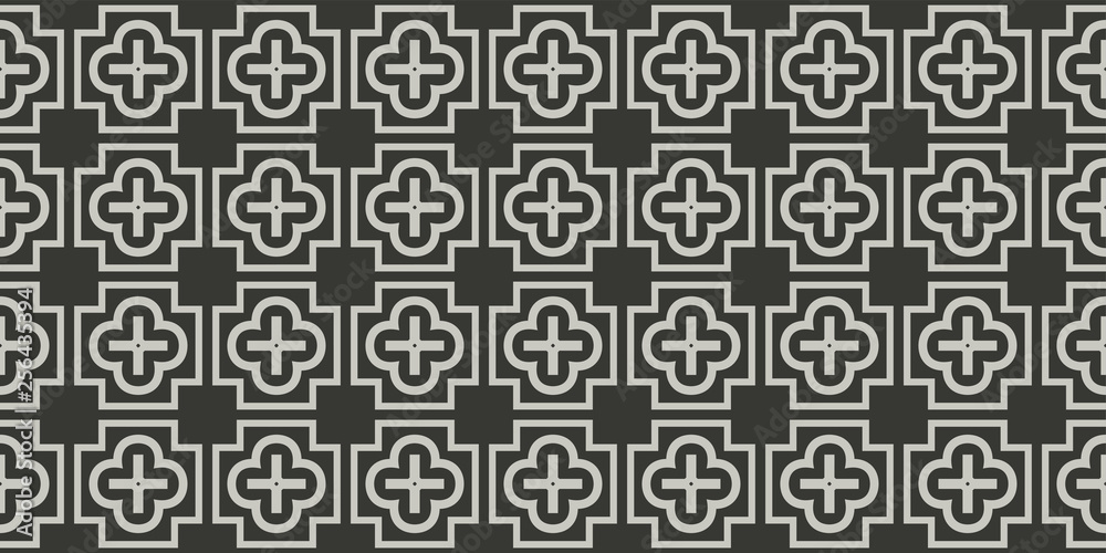 Seamless Modern Pattern. Art-Deco Geometric Background. Graphic Design. Vector Illustration. Grey charcoal color