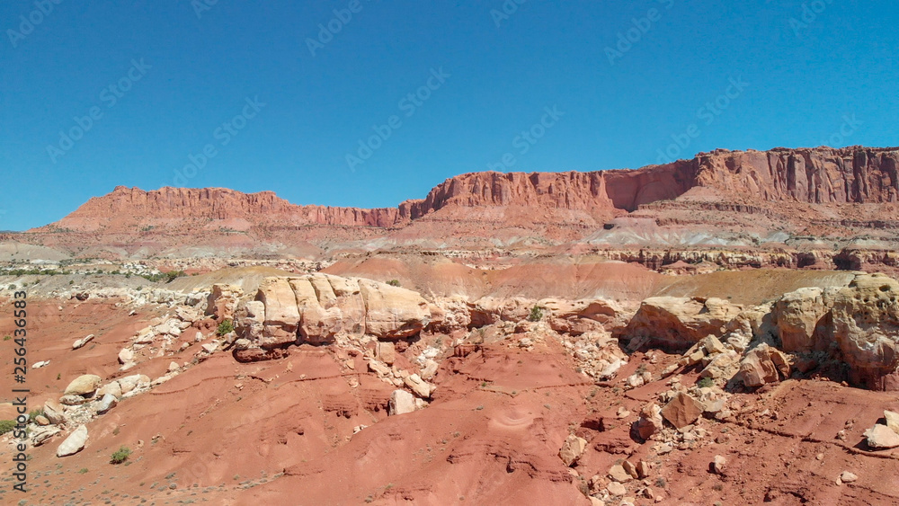 Fototapeta premium Capitol Reef National Park, Utah. Aerial view at sunset