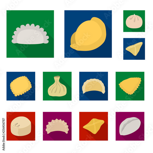 Vector design of products and cooking logo. Set of products and appetizer stock symbol for web.