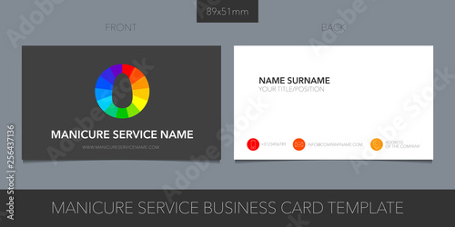 Business card template vector layout for nails business