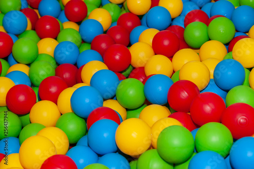 Background of many colored plastic balls.