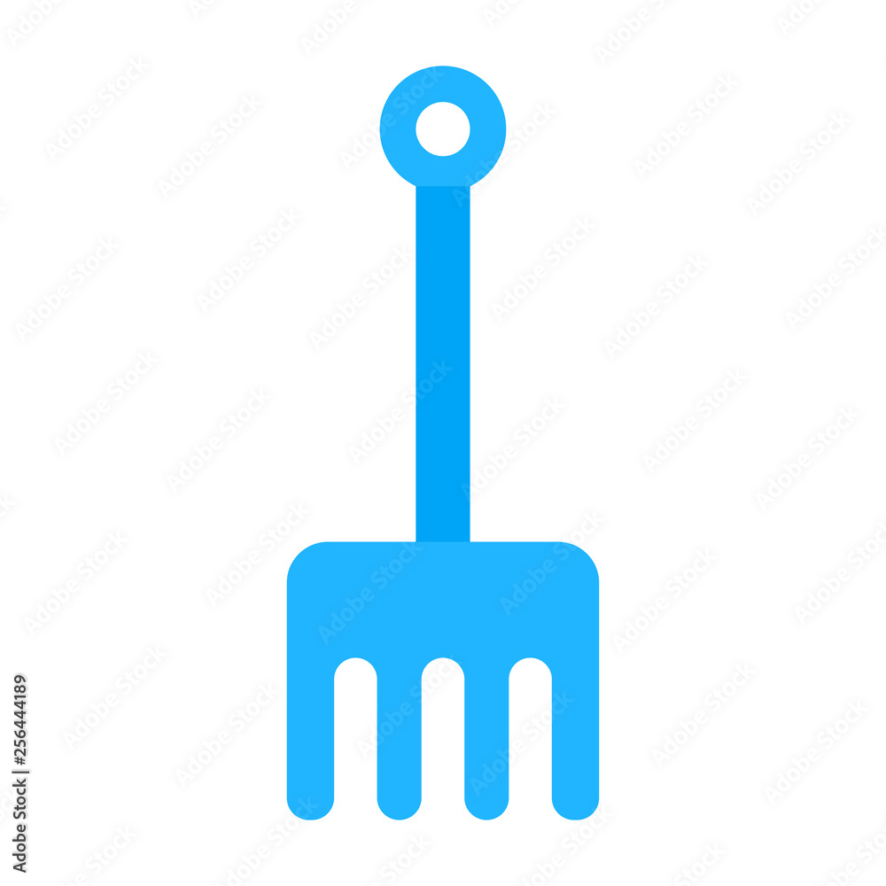Children's sand rake vector icon flat isolated Children's sand rake vector icon flat isolated