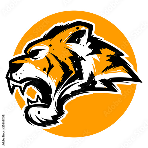tiger head mascot illustration vector esports logo