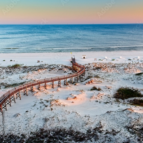 View of the Beach with Wooden Walkway, Beach and Gulf Waters 2 © GJGK_Photography