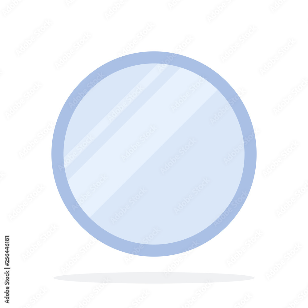 Round pocket mirror vector flat isolated