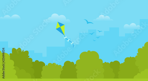 Paper kite vector icon flat isolated