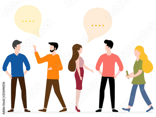 People communicate. Social network. Group chat