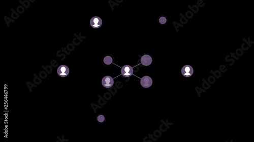 Network growing loop. Social Network animation for use in presentations, manuals, design, etc photo