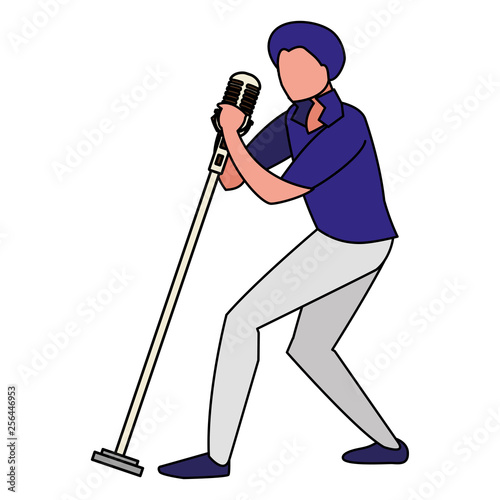 singer with microphone character