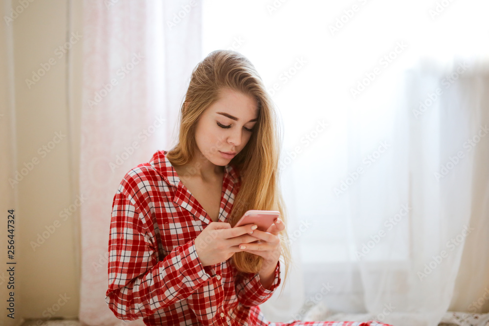 beautiful caucasian woman with phone, warm toning beautiful caucasian woman with phone, warm toning