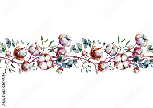 Watercolor Cotton Border