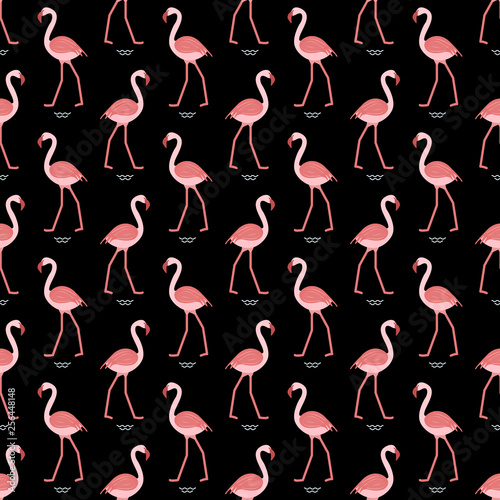 Seamless pattern with flamingo.