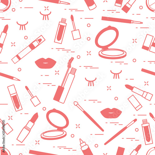 Pattern eyelashes lips decorative cosmetics makeup