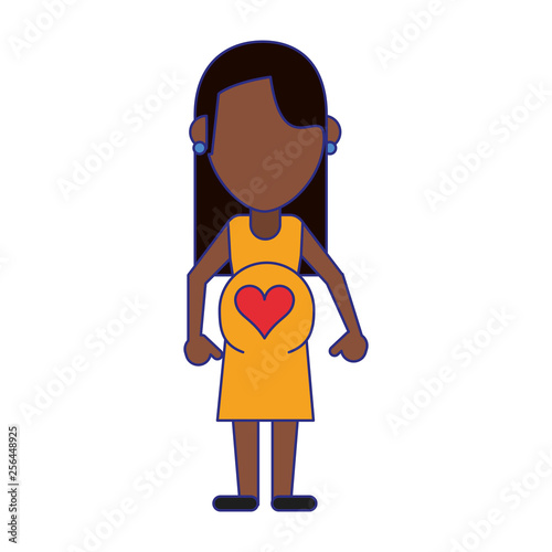 mom pregnant with heart in stomach avatar blue lines