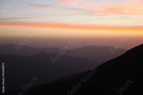 Green mountains in the fog. Seamless background. savsat/artvin/turkey