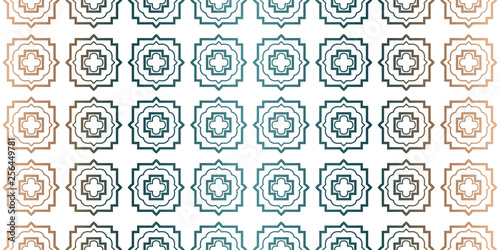 Modern Decorative Seamless Traditional Geometric Pattern. Vector Colored Illustration. Paper For Scrapbook. Brown green color