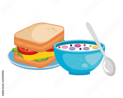 delicious breakfast menu icons