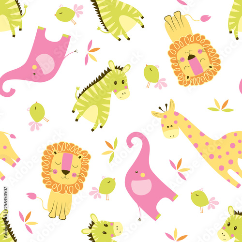 Photography seamless animal scandinavian pattern