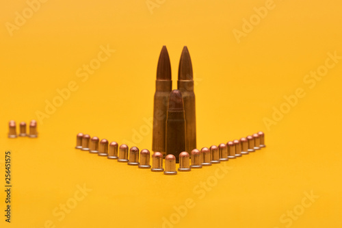 An arsenal of various bullet ammunition