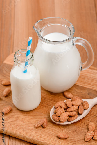 Raw almonds and plant milk