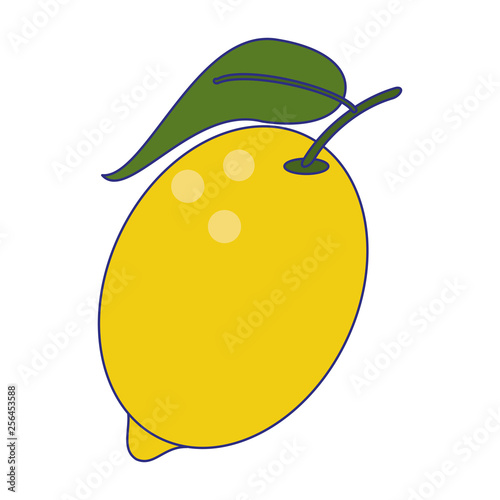 Lemon fruit fresh food blue lines