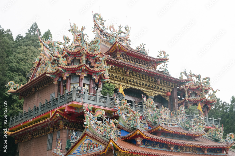Traditional architecture of ancient chinese temple in Taiwan Traditional architecture of ancient chinese temple in Taiwan