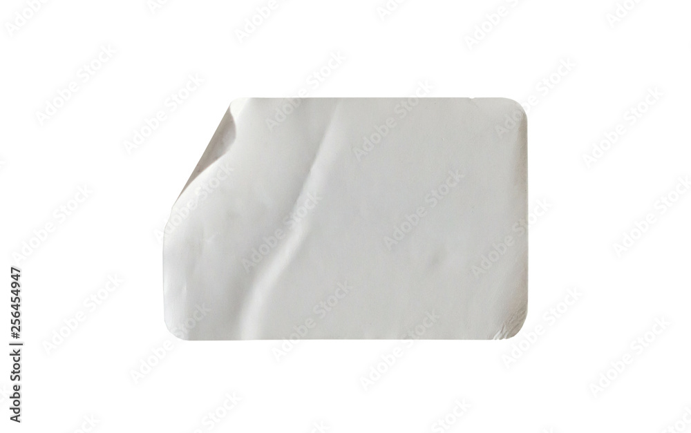 Sticker label isolated on white background with clipping path Sticker label isolated on white background with clipping path