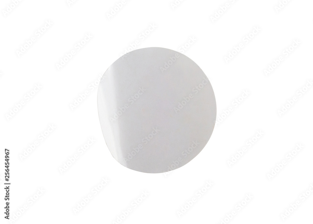 Blank white circle paper sticker label isolated on white background with clipping path Blank white circle paper sticker label isolated on white background with clipping path
