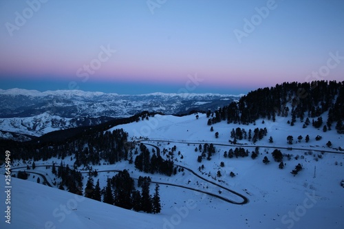 Mountain hut in the winter snow covered landascape.savsat/artvin/turkey