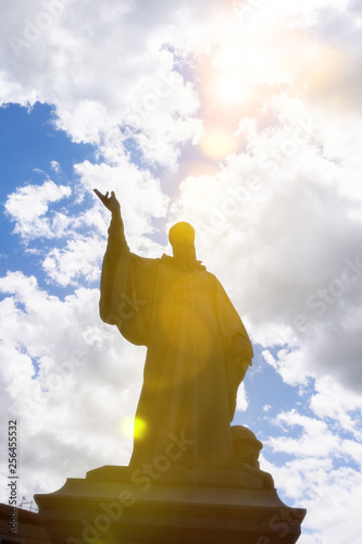 Saint Benedict statue in Nursia Italy photo