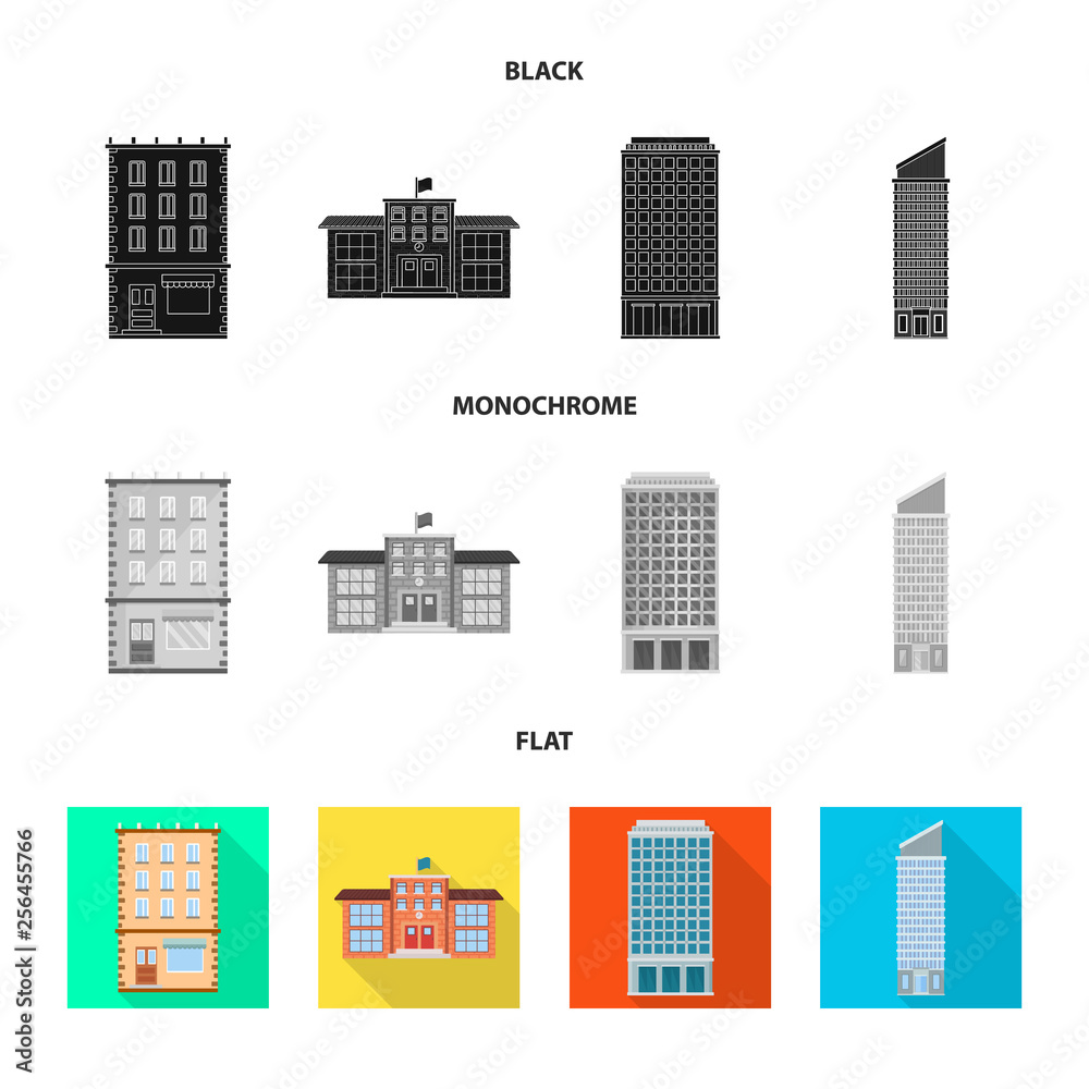 Vector design of municipal and center icon. Collection of municipal and estate   stock vector illustration.