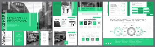 Blue and white design elements for presentation slide templates