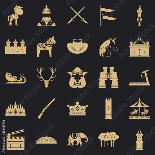 Horse icons set. Simple set of 25 horse vector icons for web for any design