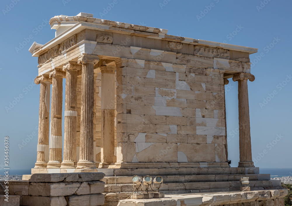Temple of Athena Nike Propylaea Ancient Entrance Gateway Ruins Acropolis in  Athens, Greece Stock Photo | Adobe Stock