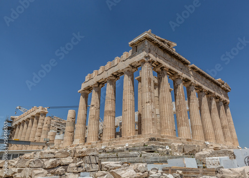 Parthenon ancient greek temple in greek capital Athens Greece,