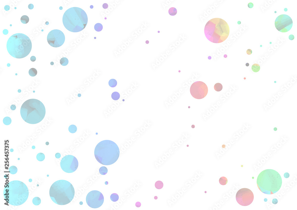 Confetti with polka dots on white background