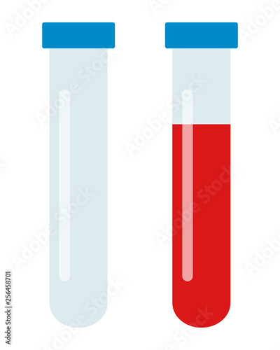 Laboratory glass tubes set vector icon flat isolated