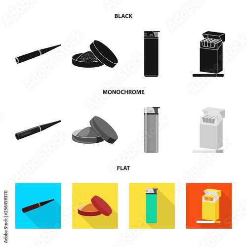 Isolated object of refuse and stop logo. Set of refuse and habit vector icon for stock.