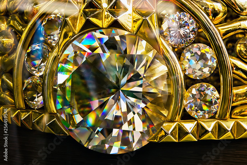 Photography gold ring in Jewellery shop in Dubai market Gold Souk.