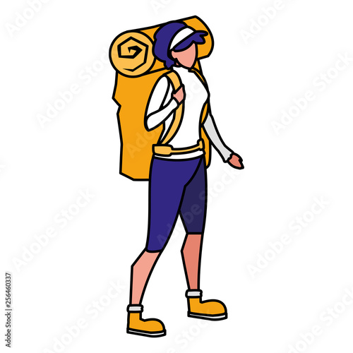 adventurous woman with travelbag