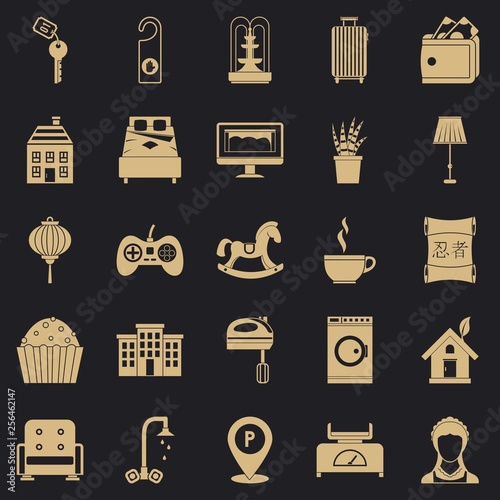 Small house for rest icons set. Simple set of 25 small house for rest vector icons for web for any design