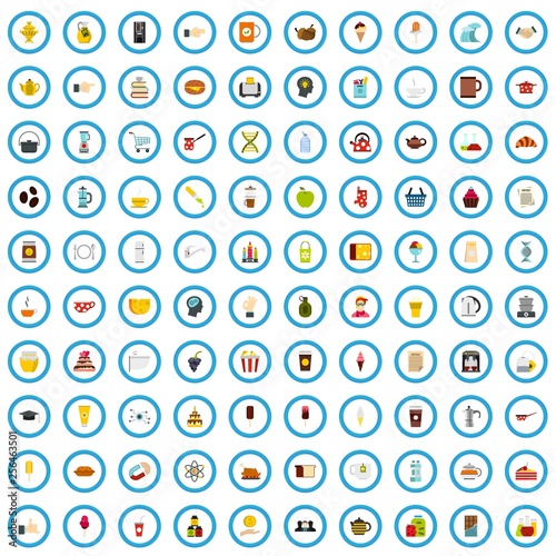 100 java mastery icons set in flat style for any design vector illustration