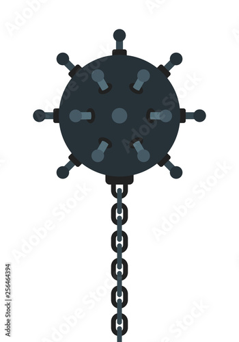 Sea underwater mine flat vector